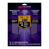 3M Pro Grade Precision Sanding Sheets 26180TRI-3 180 Grit, Pack of 3